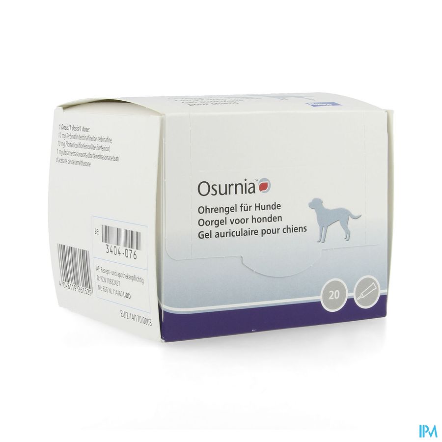 Osurnia Oorgel Hond Tube 20x1,2g Osurnia Oorgel Hond Tube 20x1,2g