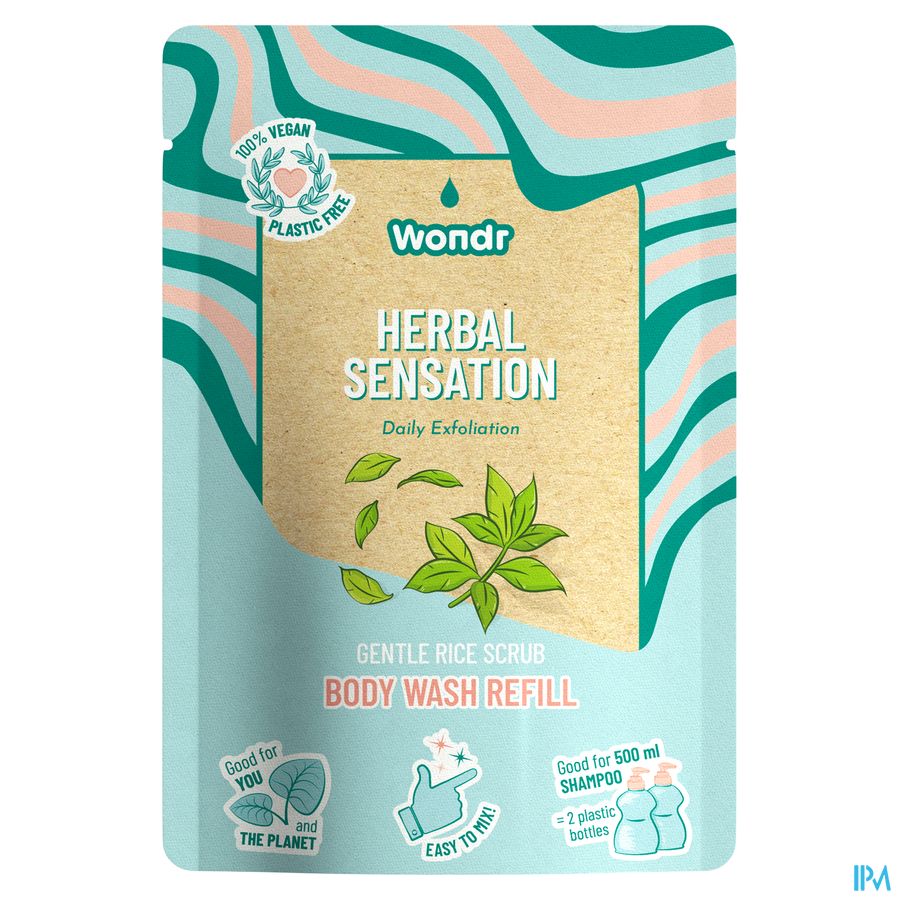 Wondr Body Wash Herbal Sensation Refill 40g 1