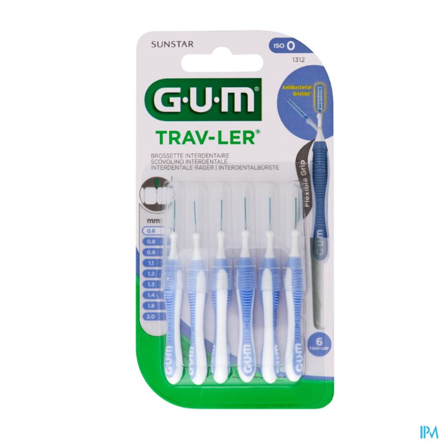 Gum Trav-ler Interdent.borsteltje 0,6mm 6 1312m6 Gum Trav-ler Interdent.borsteltje 0,6mm 6 1312m6