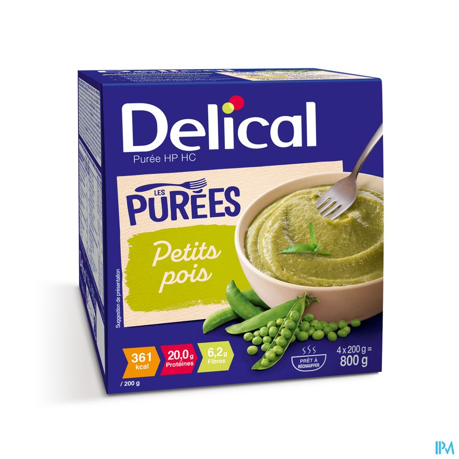 Delical Puree Hphc Doperwten 4x200g Delical Puree Hphc Doperwten 4x200g