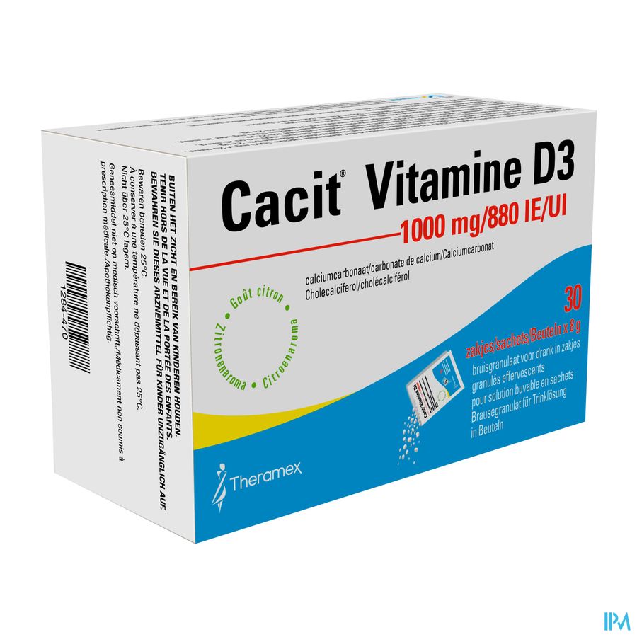 Cacit Vit. D3 1000mg/880ie Bruisgranul. Zakje 30