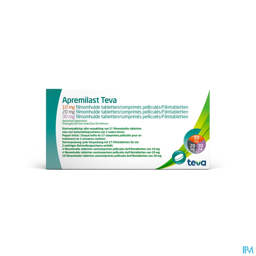 Apremilast Teva 10mg/20mg/30mg Filmomh Tabl 27