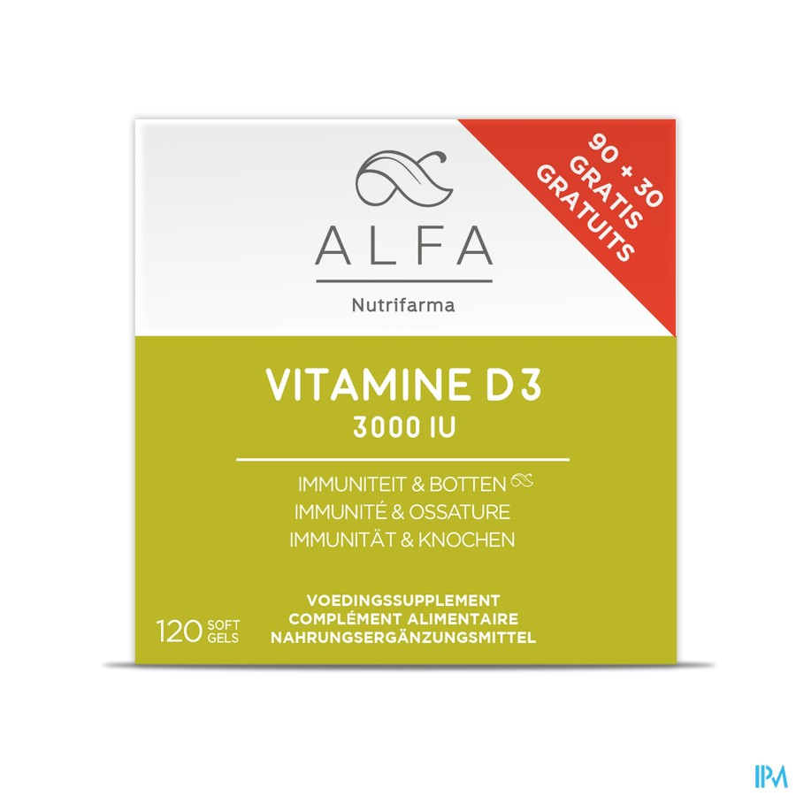 Alfa Vitamine D3 3000iu Softcaps 120