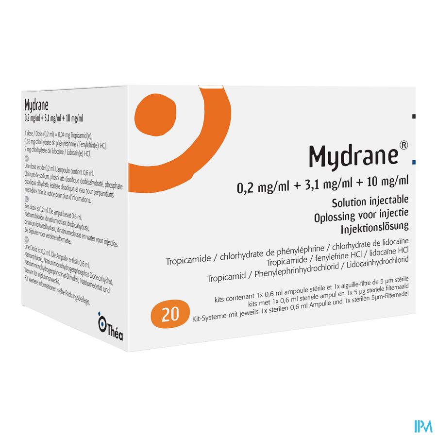 Mydrane Opl Intracamerale Injectie Amp 20 X 0,6ml Mydrane Opl Intracamerale Injectie Amp 20 X 0,6ml