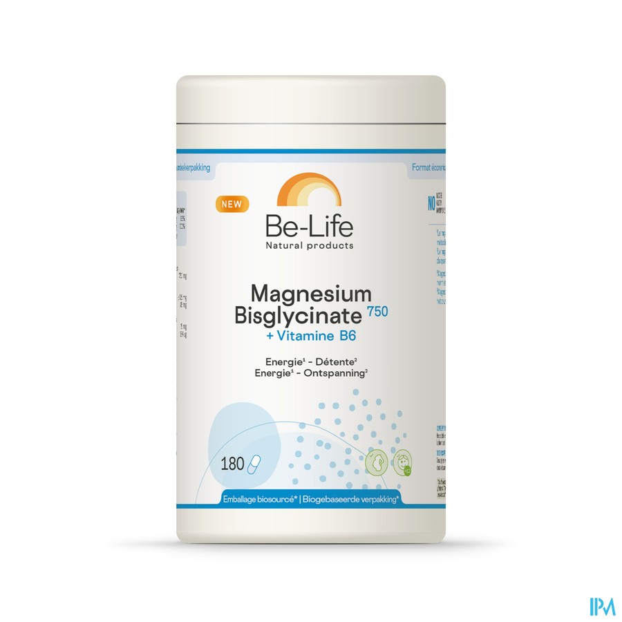 Magnesium Bisglycinate 750+vit B6 Be Life Caps 180