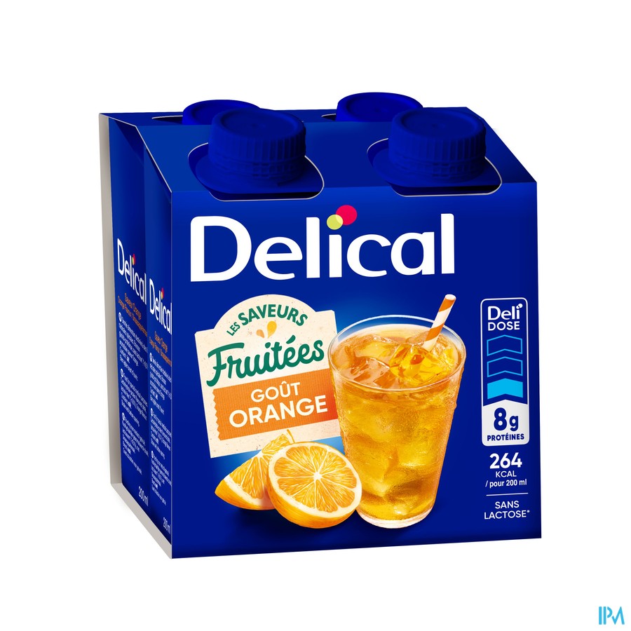 Delical Fruitdrink Sinaasappel 4x200ml