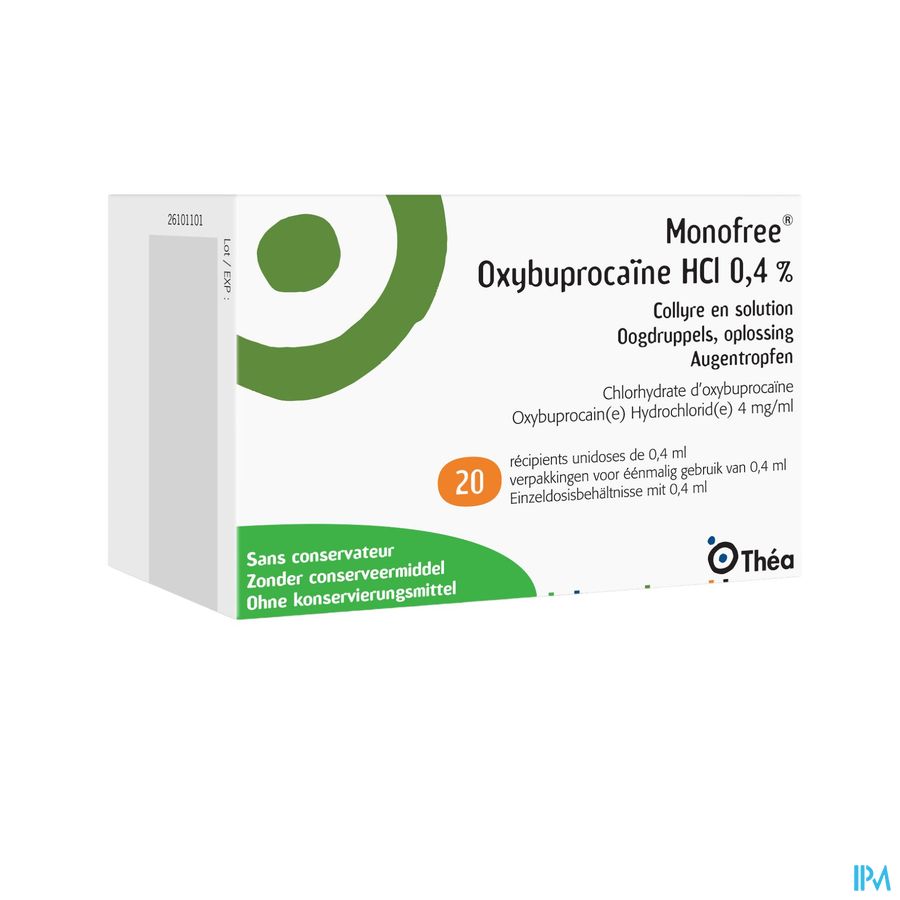 Monofree Oxybuprocaine Ud 20x0,4ml Monofree Oxybuprocaine Ud 20x0,4ml