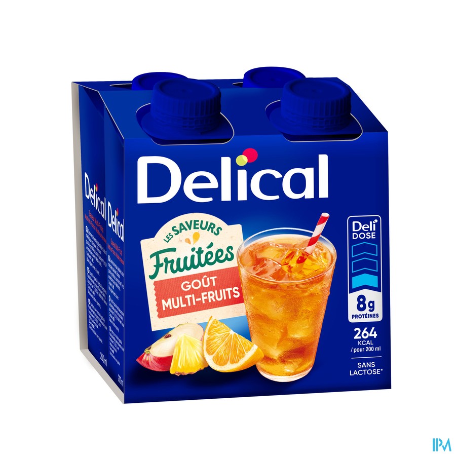 Delical Fruitdrink Multivruchten 4x200ml