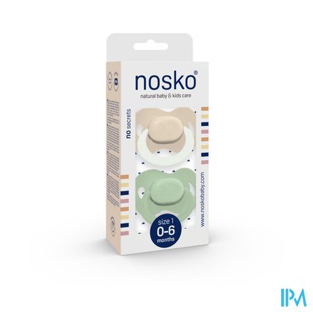 Nosko Fopspeen 0-6 M Ivory Glow Dark + Mint