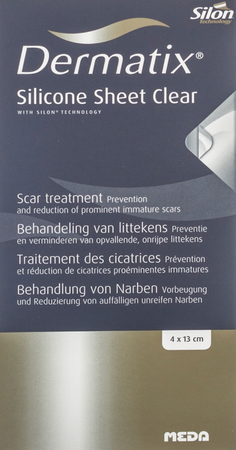 Dermatix Silicone Sheet Clear Adh 4x13cm 1 2