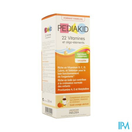 Pediakid 22 Vitamines Oligo Element. Sol Buv 250ml