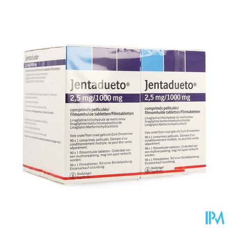 Jentadueto 2,5mg/1000mg Comp Pell 180(2x90) 1