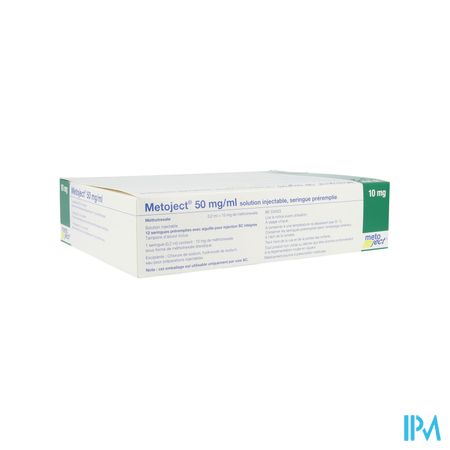 Metoject 50mg/ml Opl Inj Voorg Sp 10,0mg/0,20ml 12