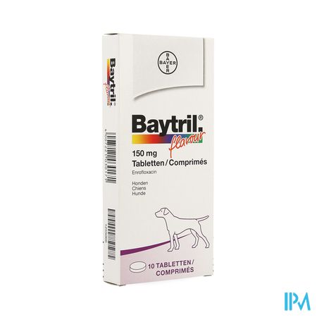 Baytril Flavour Hond/kat Tabl 10 X 150mg