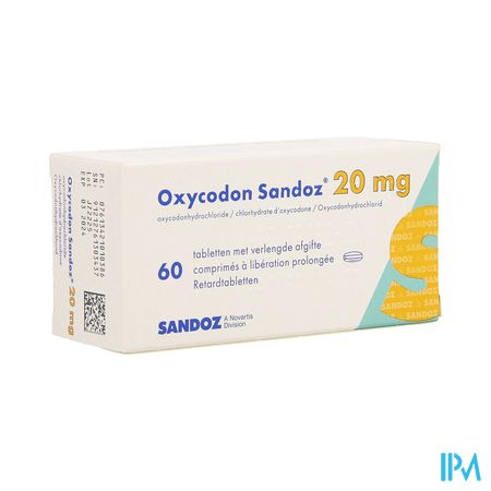 Oxycodon 20mg Sandoz Verlengde Afgifte 60