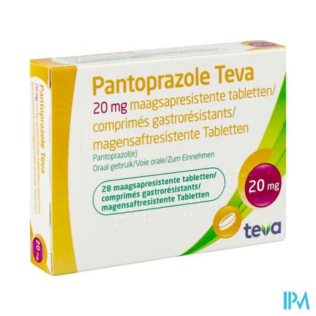 Pantoprazole Teva 20mg Maagsapresist Comp 28x20mg