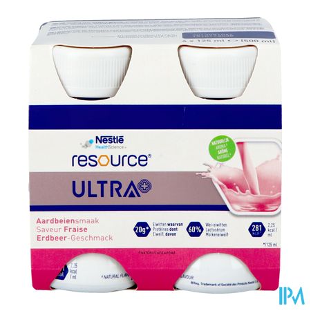Resource Ultra+ Aardbeiensmaak 4x125ml 1