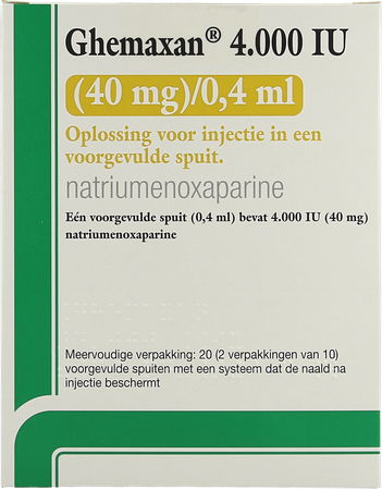 Ghemaxan 4.000ie 40mg/0,4ml Voorg.sp. 20+nldbesc 3
