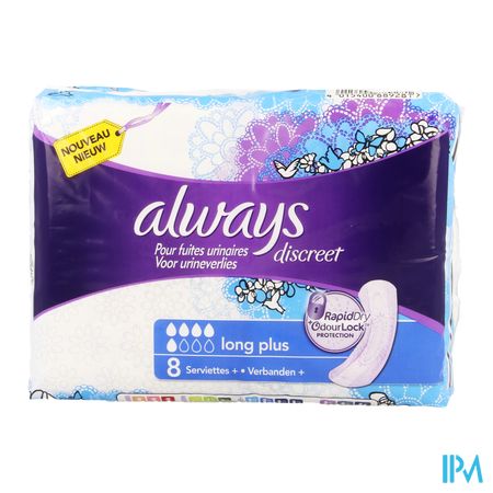 Always Discreet Incontinence Pad Long Plus 8 3