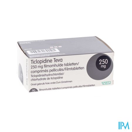 Ticlopidine Teva 250mg Tabl.90