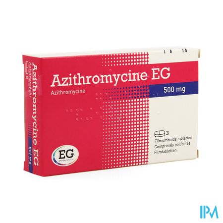 Azithromycine 500 Mg EG Tabl Omhulde  3X500 Mg