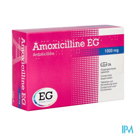 Amoxicilline EG 1000Mg Comp Disp. 24X1000Mg