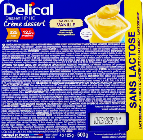 Delical Creme Dessert Hp-hc Z/lact.vanil 4x125g Nf 2