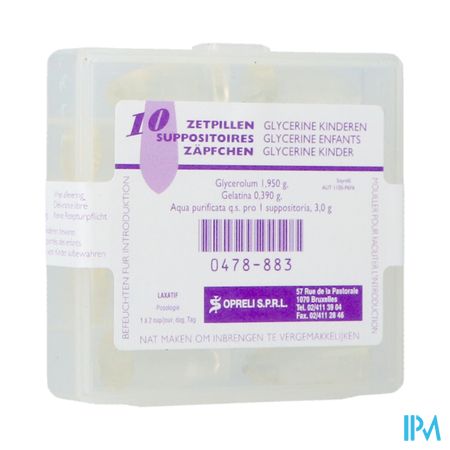 Glycerine Sopreli Supp Inf 10