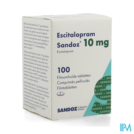 Escitalopram Sandoz 10mg Comp Pell 100 X 10mg