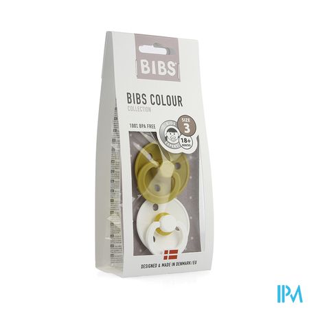 Bibs 3 Fopspeen Duo Mustard White