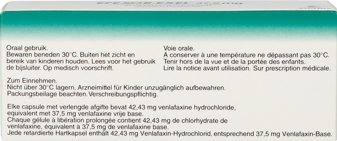 Efexor Exel 37,5mg Caps Verlengde Afgifte 7 3