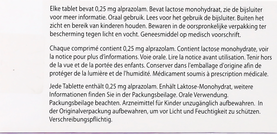 Alprazolam Ab Tabl 20x0,25mg