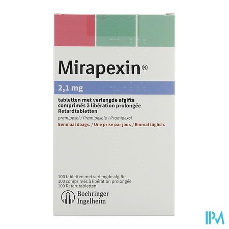 Mirapexin 2,10mg Abacus Verlengde Afgifte Comp 100 1