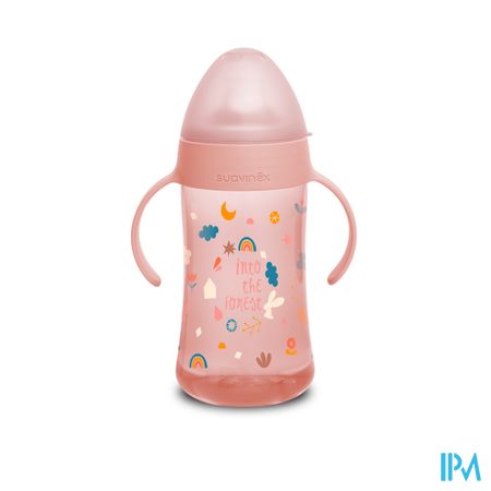 Suavinex Feeding Forest Flesje Handgr. Roze 270ml 3