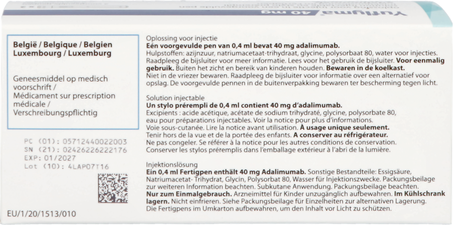 Yuflyma Abacus 40mg Opl Inj Voorgevuld.pen 2x0,4ml 3