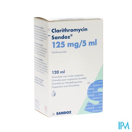 Clarithromycin Sandoz Gran Or Susp 120ml 125mg/5ml 1