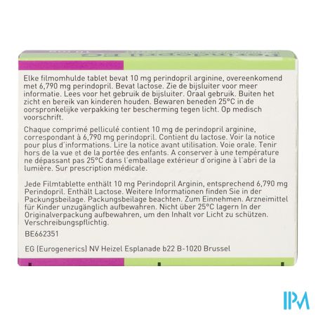 Perindopril EG 10Mg Filmomh Tabl 30 3