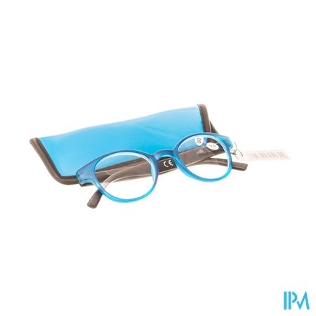 Pharmaglasses Leesbril Round +4.00 Blue/black
