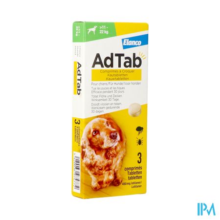 Adtab 450mg Chien >11kg-22kg Comp A Croquer 3