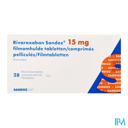 Rivaroxaban Sandoz 15mg Comp Pell 28 2