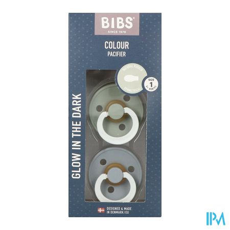 Bibs 1 Fopspeen Symmetric Glow Duo Sage/cloud 2 3