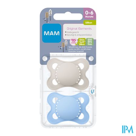 Mam Fopspeen Elements Plain Siliconen 0-6m Jongen 1