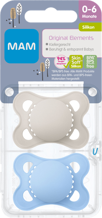 Mam Fopspeen Elements Plain Siliconen 0-6m Jongen 1