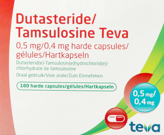 Dutasteride Tamsulosine Teva 0,5mg/0,4mg Caps 180 1