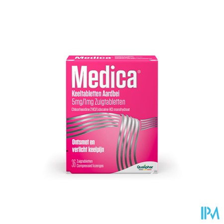 Medica Keeltabletten Aardbei 36 zuigtabletten