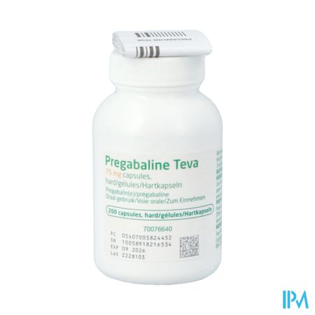 Pregabaline Teva 75mg Caps Dur 200 X 75mg