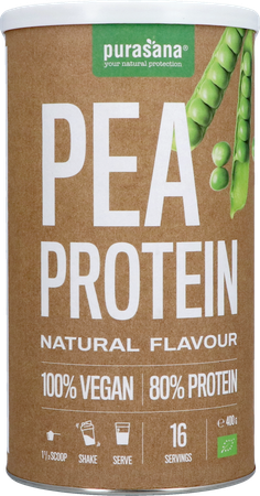 Purasana Vegan Erwrt Protein 80% Naturel Bio 400g 2