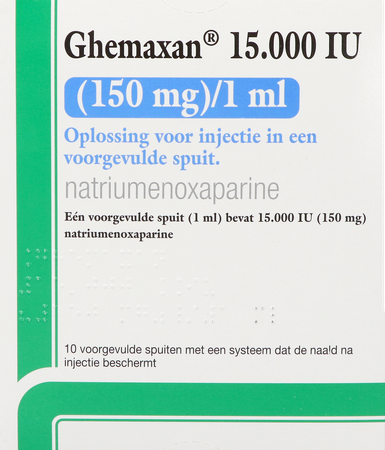 Ghemaxan 15.000ie 150mg/1,0ml Voorg.sp. 10+nldbesc 1