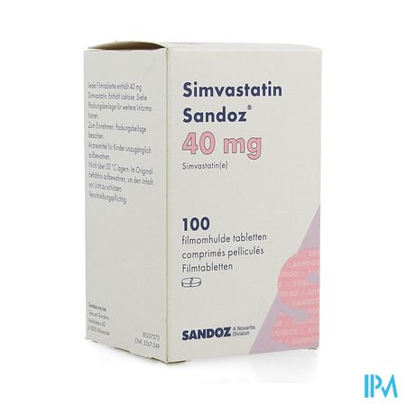 Simvastatin Sandoz 40mg Comp Pell 100 Flacon