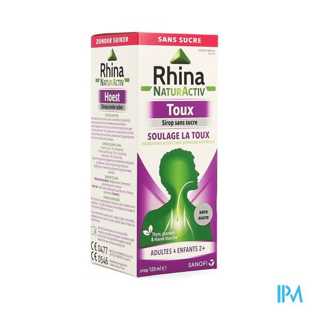 Rhina Natur Activ Toux Sans Sucre Sirop 120ml